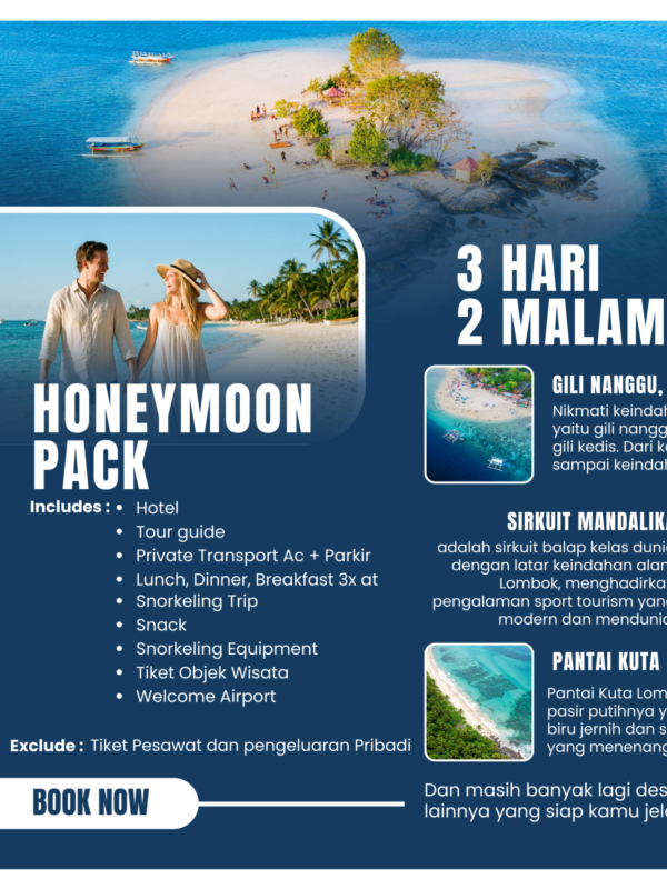 Paket Honeymoon LOmbok 3 hari 2 malam